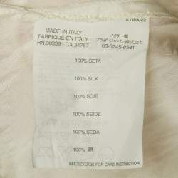 Pre Owned Miu Miu White Floral Print Silk Midi Skirt XL