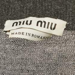 Pre Owned كارديغان ميو ميو تريكوت بأزرار أسود مقاس صغير (سمول)