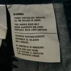 Pre Owned Miu Miu Blue Crochet Pocket Denim Midi Skirt XS