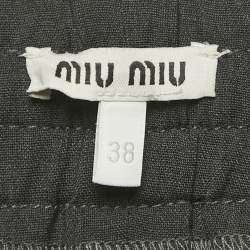 مملوكة مسبقًا Miu Miu Black Wool blend Elastic Waist Pants S