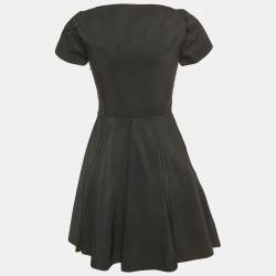 مملوكة مسبقًا Miu Miu Black Synthetic Flared Mini Dress S