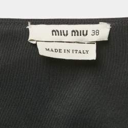 مملوكة مسبقًا Miu Miu Black Synthetic Flared Mini Dress S