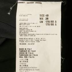 Pre Owned فستان ميو ميو مخمل مزين مكشكش أسود ميني مقاس صغير (سمول)