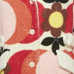 Pre Owned Miu Miu Multicolour Floral Print Terry Coat S