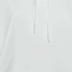 مملوكة مسبقًا تي شيرت ميو ميو أبيض قطن شعار مطرز طوق بحار مقاس كبير (كبير)