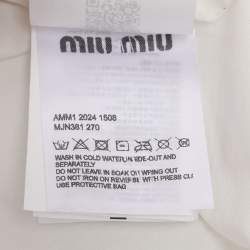 مملوكة مسبقًا تي شيرت ميوميو جيرسي أبيض بشعار مقاس صغير - إكس صغير