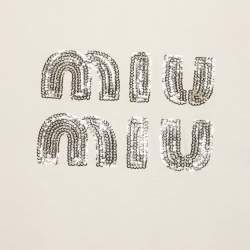 مملوكة مسبقًا تي شيرت ميوميو جيرسي أبيض بشعار مقاس صغير - إكس صغير