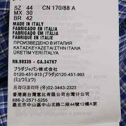 Pre Owned Miu Miu Blue Checked Cotton Logo Embroidered Shirt M