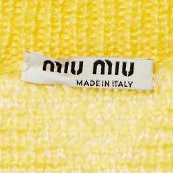 مملوكة مسبقًا Miu Miu Yellow Argyle Wool Blend Oversize Cardigan L