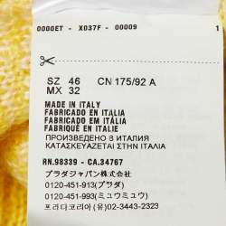 مملوكة مسبقًا Miu Miu Yellow Argyle Wool Blend Oversize Cardigan L