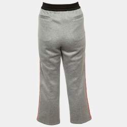 مملوكة مسبقًا بنطلون ميّو ميّو قطن مزيج رمادي بشريط شعار جانبي مقاس كبير ( لارج )