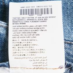 مملوكة مسبقًا Miu Miu Blue Logo Detail Belt Denim Mini Skirt XS/Waist 25"