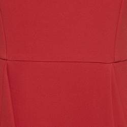 مملوكة مسبقًا Miu Miu Red Crepe Back-Open Flared Mini Dress S