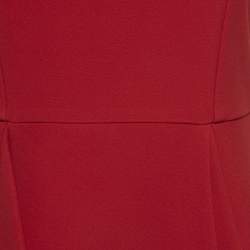 مملوكة مسبقًا Miu Miu Red Crepe Back-Open Flared Mini Dress S