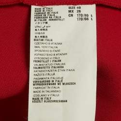 مملوكة مسبقًا Miu Miu Red Crepe Back-Open Flared Mini Dress S