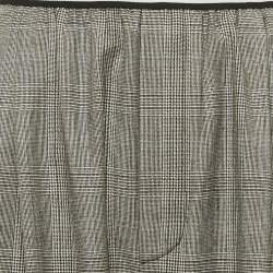 Pre Owned Miu Miu Dark Grey Plaid Wool Straight Leg Pants S