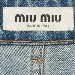 Pre Owned Miu Miu Blue Denim Wide-Leg Jeans M/Waist 31"