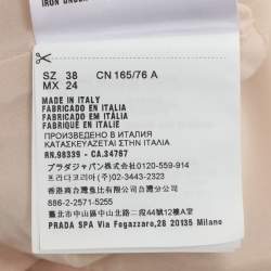 Pre Owned Miu Miu Beige/Pink Jersey High Neck Dress S