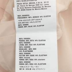 Pre Owned Miu Miu Beige/Pink Jersey High Neck Dress S