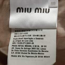 Pre Owned جاكيت ميو ميو كستنائي مخملي مزين بالخرز مقاس صغير