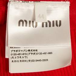 Pre Owned توب ميو ميو قصير مضلع تصميم شعار أحمر مقاس متوسط