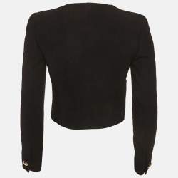 Pre Owned Miu Miu Black Boucle Cropped Jacket S