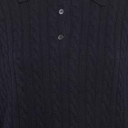 مملوكة مسبقًا بولو ميوميو بأكمام طويلة بتصميم كابلات تريكو أزرق مقاس صغير (سمول)