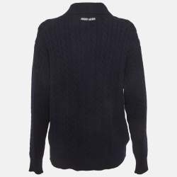 مملوكة مسبقًا بولو ميوميو بأكمام طويلة بتصميم كابلات تريكو أزرق مقاس صغير (سمول)