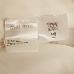 Pre Owned تنورة ميني ميو ميو بيضاء قطنية مثنية للتنس مقاس صغير - سمول