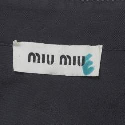 مملوكة مسبقًا Miu Miu Navy Blue Gabardine Midi Dress M