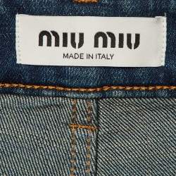Pre Owned Miu Miu Navy Blue Denim Straight Leg Jeans S Waist 30" 