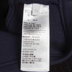 Pre Owned Miu Miu Navy Blue Logo Embroidered Jersey Bikini Bottoms XS