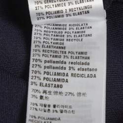 Pre Owned Miu Miu Navy Blue Logo Embroidered Jersey Bikini Bottoms XS