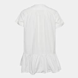Pre Owned Miu Miu white Cotton Tiered Mini Dress M