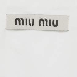 Pre Owned Miu Miu white Cotton Tiered Mini Dress M