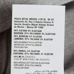 Pre Owned فستان ميو ميو ميني حياكة مضلعة برقعة شعار رمادي حجم صغير