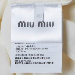 Pre Owned Miu Miu Off White Embroidered Cotton Belted Maxi Dress S