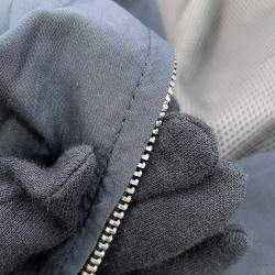 مملوكة مسبقًا بلوزون ميو ميو حرير تقني بسحاب بوليستر 76% حرير 24% أزرق/فضي رمادي مقاس 40