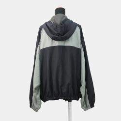 مملوكة مسبقًا بلوزون ميو ميو حرير تقني بسحاب بوليستر 76% حرير 24% أزرق/فضي رمادي مقاس 40