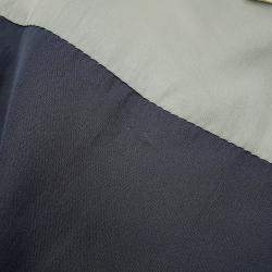 مملوكة مسبقًا بلوزون ميو ميو حرير تقني بسحاب بوليستر 76% حرير 24% أزرق/فضي رمادي مقاس 40