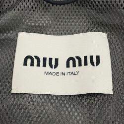 مملوكة مسبقًا بلوزون ميو ميو حرير تقني بسحاب بوليستر 76% حرير 24% أزرق/فضي رمادي مقاس 40