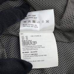 مملوكة مسبقًا بلوزون ميو ميو حرير تقني بسحاب بوليستر 76% حرير 24% أزرق/فضي رمادي مقاس 40