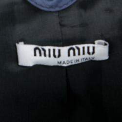 Miu Miu Navy Blue Top Stitch Detail Cropped Blazer M