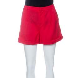 Miu Miu Red Wool High Waist Shorts S