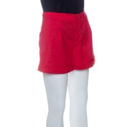 Miu Miu Red Wool High Waist Shorts S