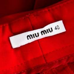 Miu Miu Red Wool High Waist Shorts S