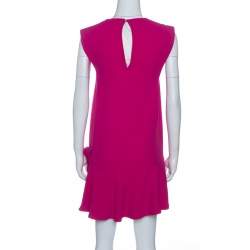 مملوكة مسبقًا Miu Miu Pink Ruffled Bow Detail Sleeveless Dress S