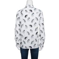 Miu Miu Special Collection Eri Wakiyama White Unicorn Printed Cotton Shirt M