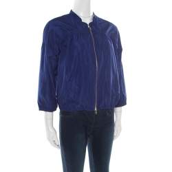 Miu Miu Cobalt Blue Windbreaker Zip Front Jacket S