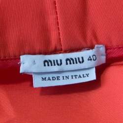 Miu Miu Orange Zip Front Detail Mini Circle Skirt S